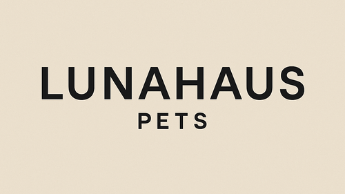 LUNAHAUS Pets logo on a beige background
